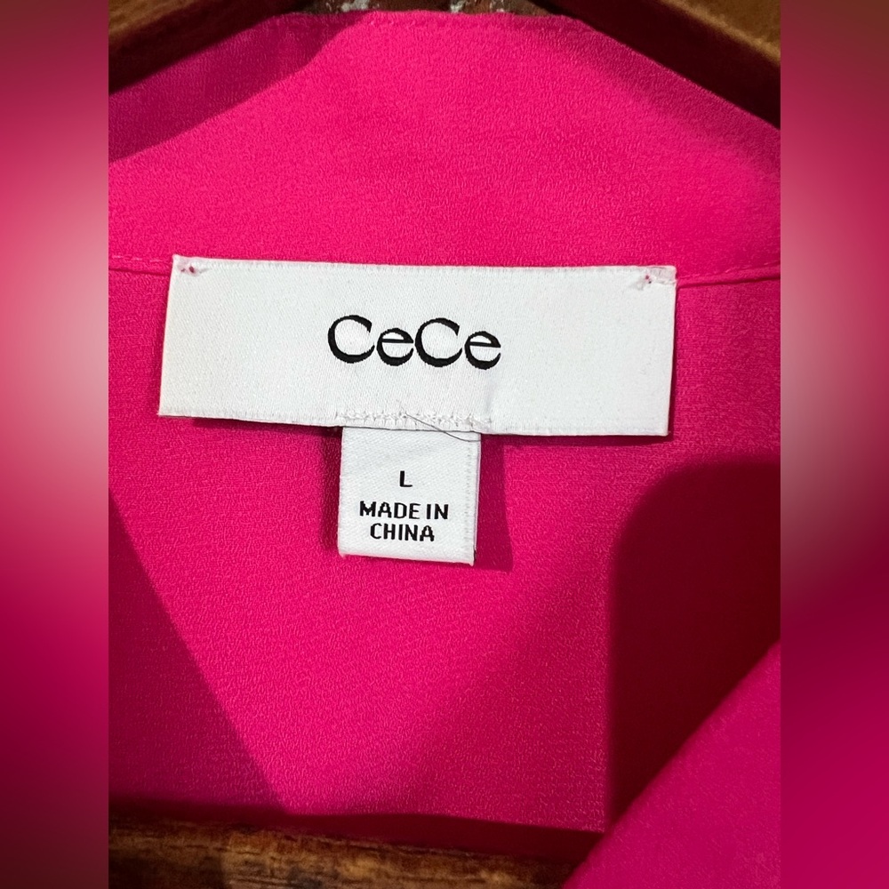 Cece Blouse Button-Down Double Flutter Short Slee… - image 4